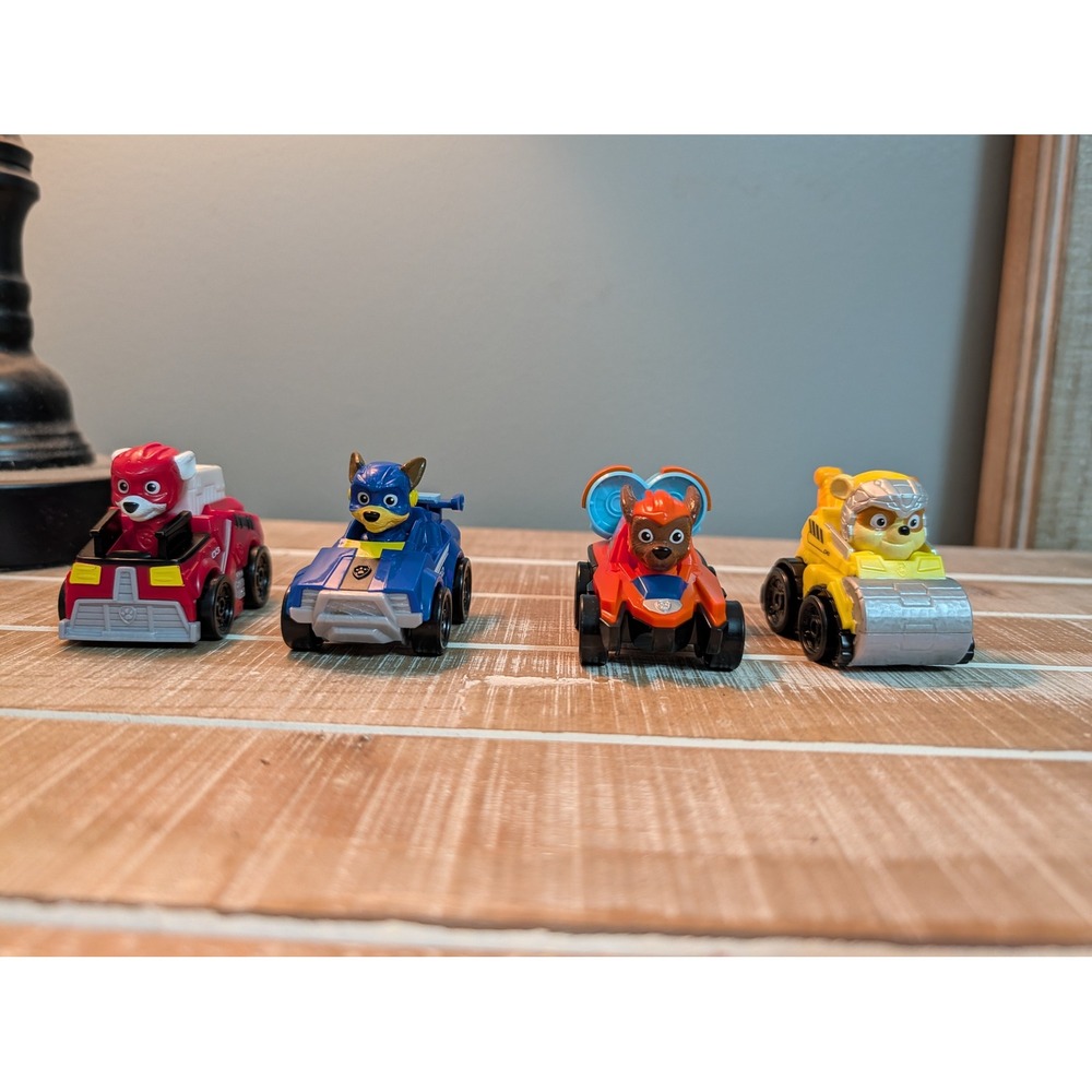 Paw Patrol True Metal Die-Cast‎ Vehicles Marshall Chase Zuma Rubble Lot of 4